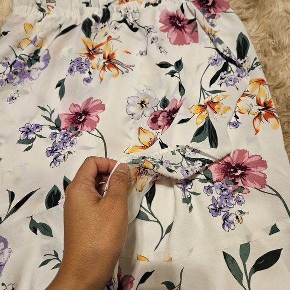 Dex White Floral Faux Wrap Dress - Picture 2 of 8